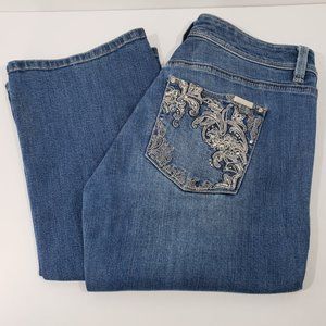 WHBM Baroque Embroidered Boot Cut Jeans Size 6 R  WHITE HOUSE BLACK MARKET